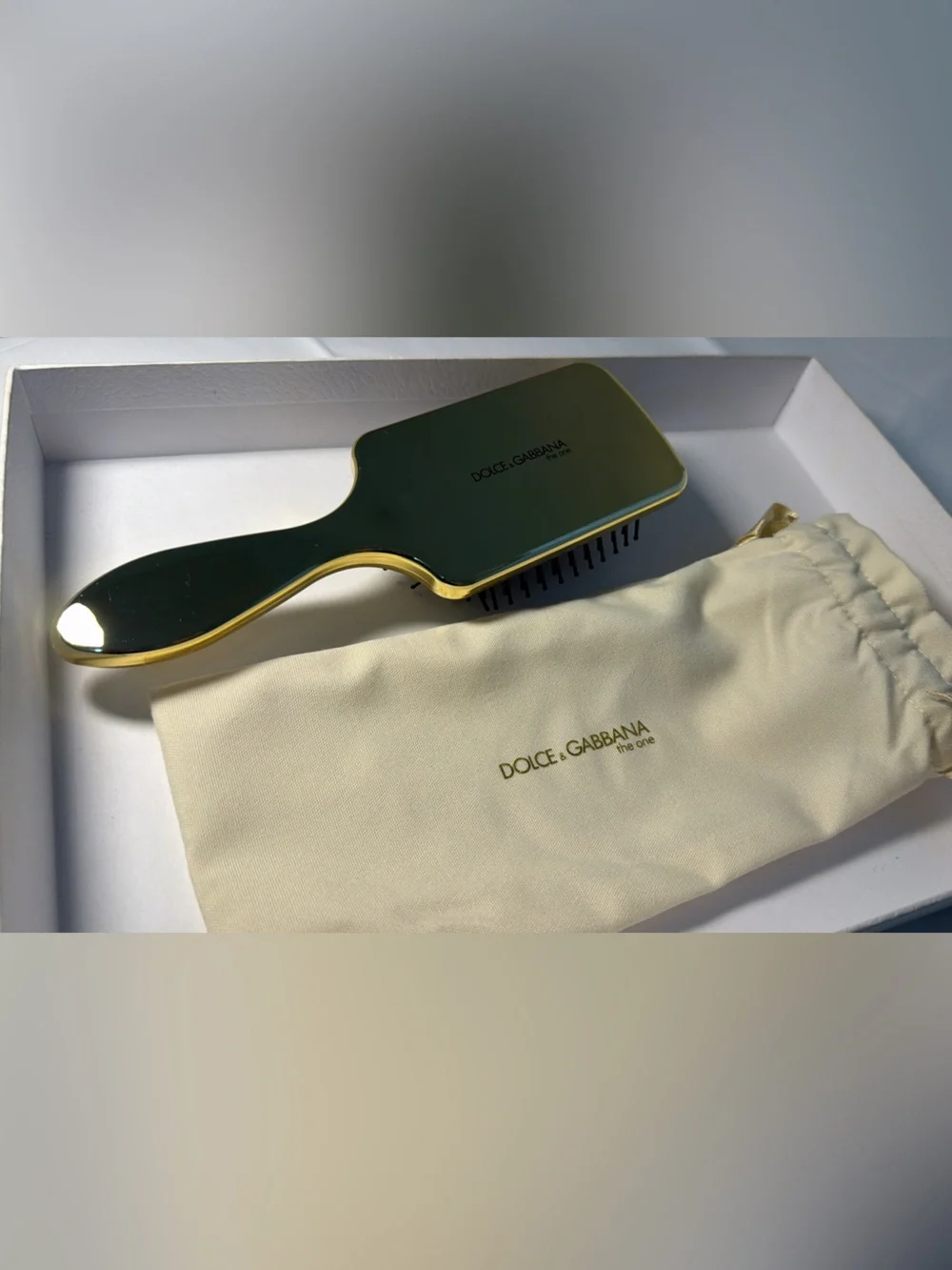 New,unused Dolce & Gabbana beauty Gold and Black Paddle Hair Brush with dust bag